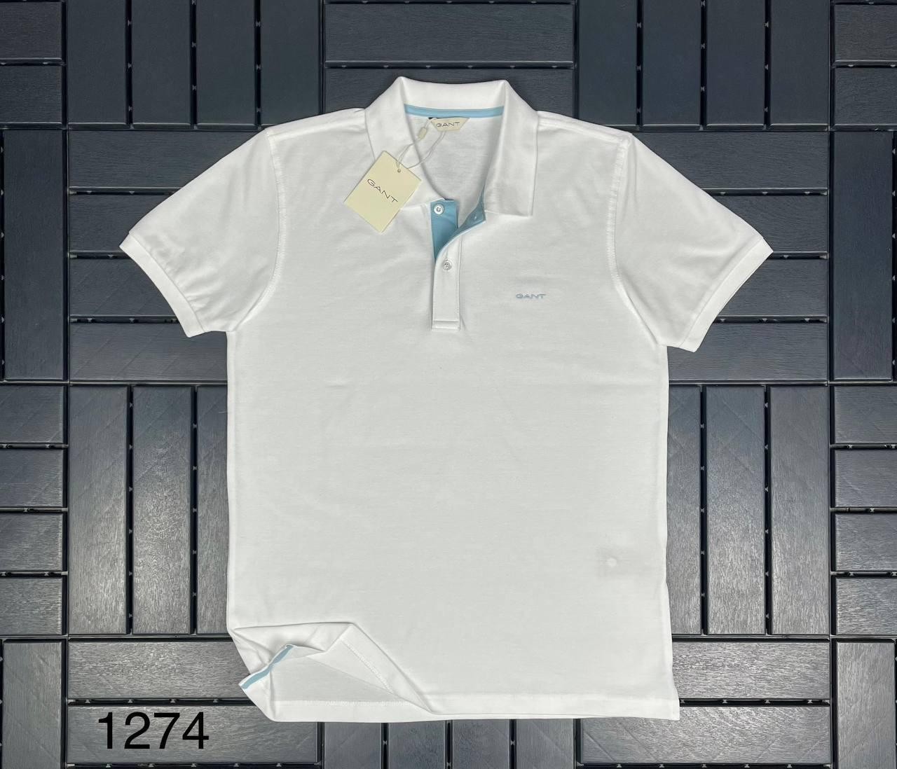 GANT Polo Yaka Düz Beyaz Erkek T-Shirt 1274
