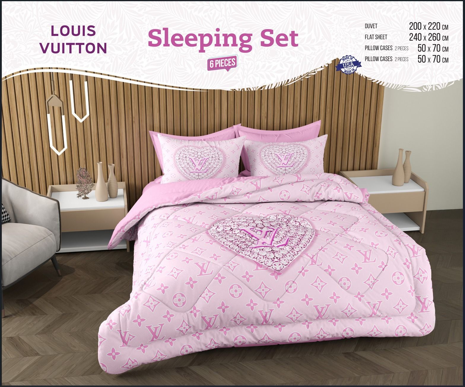 LV Çift Kişilik Uyku Seti 200x220