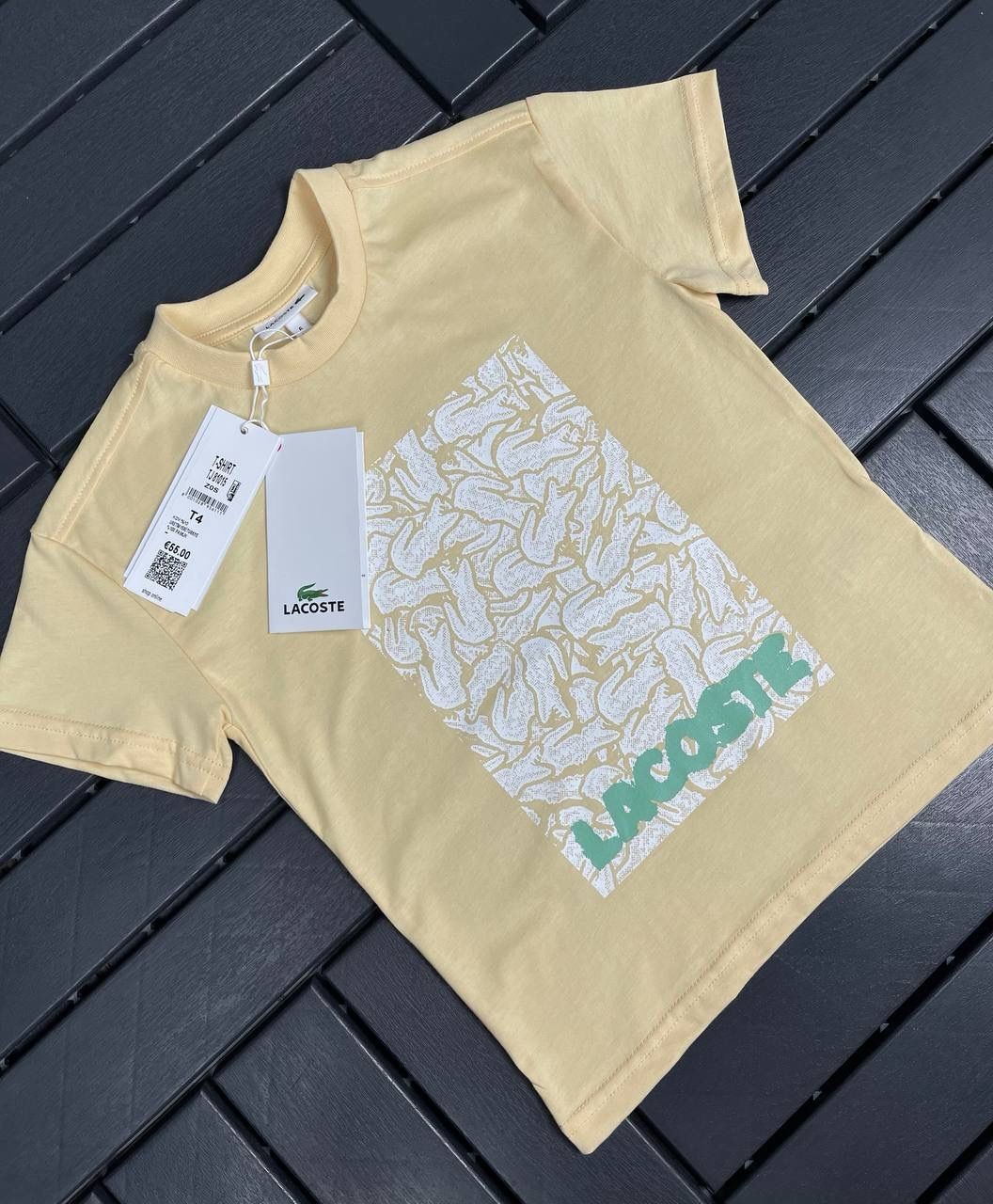 LACOSTE Baskı Detaylı Sarı Çocuk T-Shirt 81015