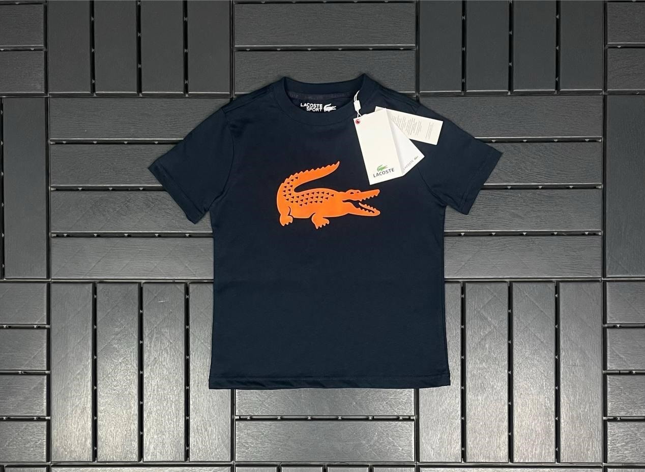 LACOSTE Turuncu Timsah Baskılı Lacivert Çocuk T-Shirt 81000
