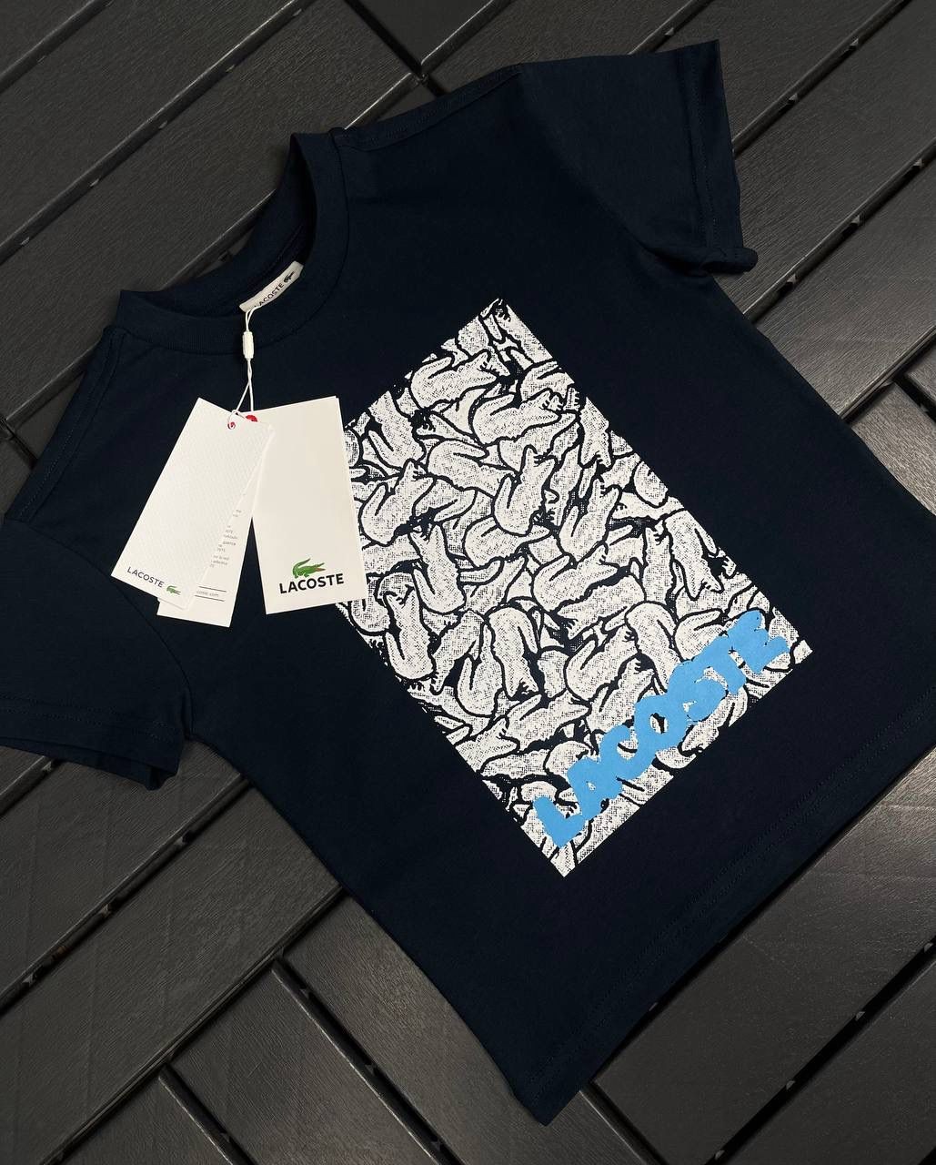 LACOSTE Baskı Detaylı Koyu Lacivert Çocuk T-Shirt 81015
