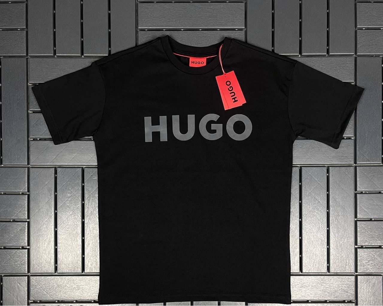 HUGO BOSS Baskı Detaylı Siyah Erkek T-Shirt 2442