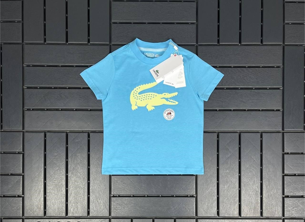 LACOSTE Timsah Baskılı Mavi Çocuk T-Shirt 81000