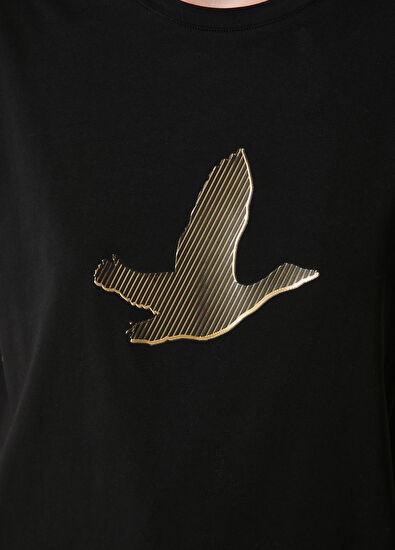 Beymen Siyah Gold Logolu Kadın Siyah T-shirt