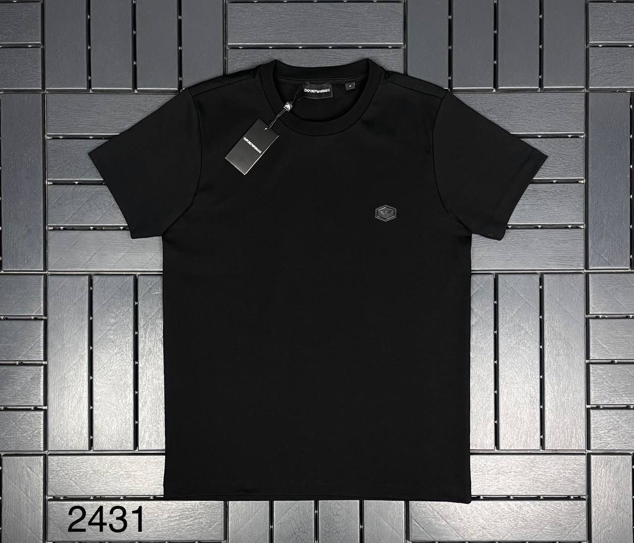 EMPORIO ARMANI Logo Detaylı Siyah Erkek T-Shirt 2431