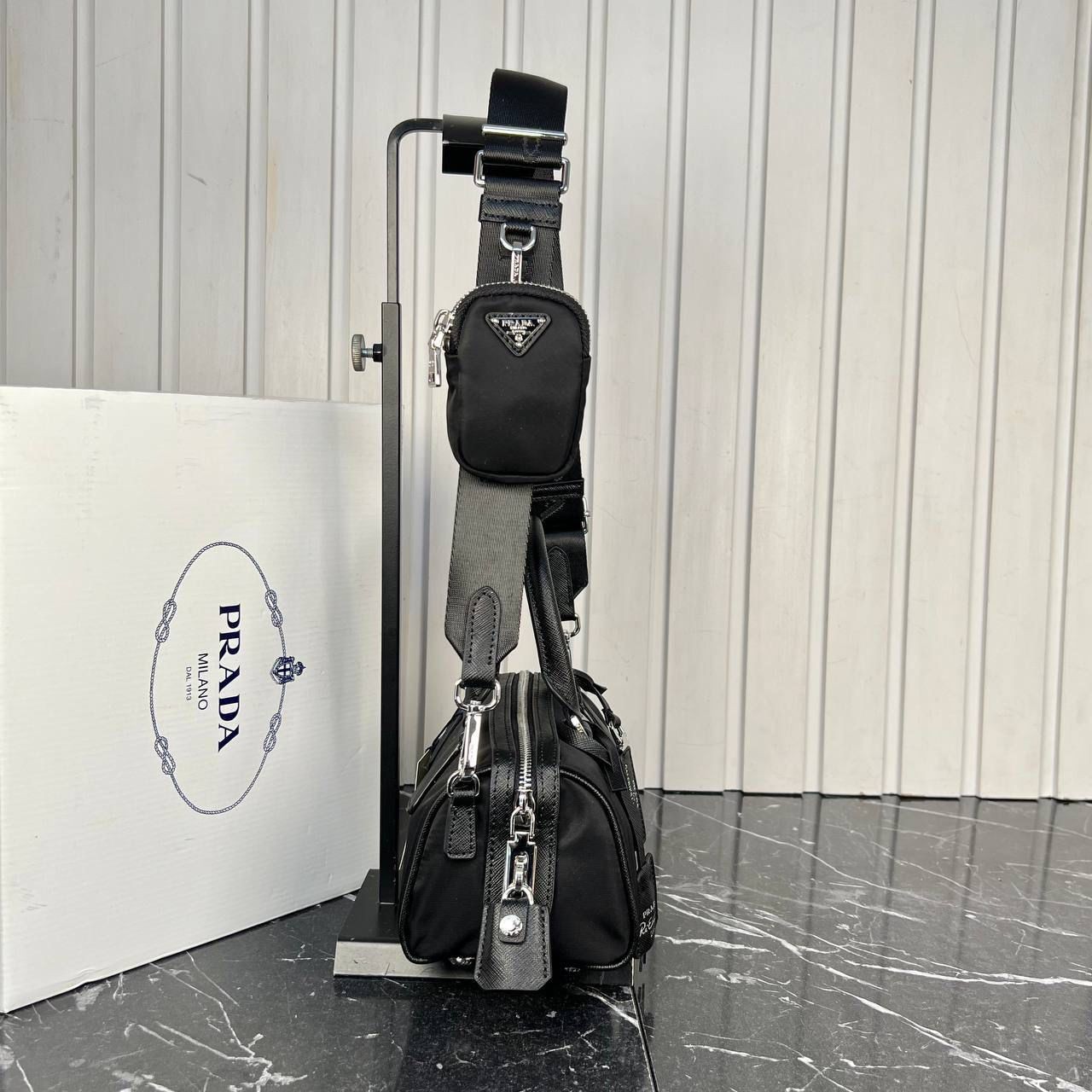 Prada Re-Nylon & Saffiano Crossbody Bag