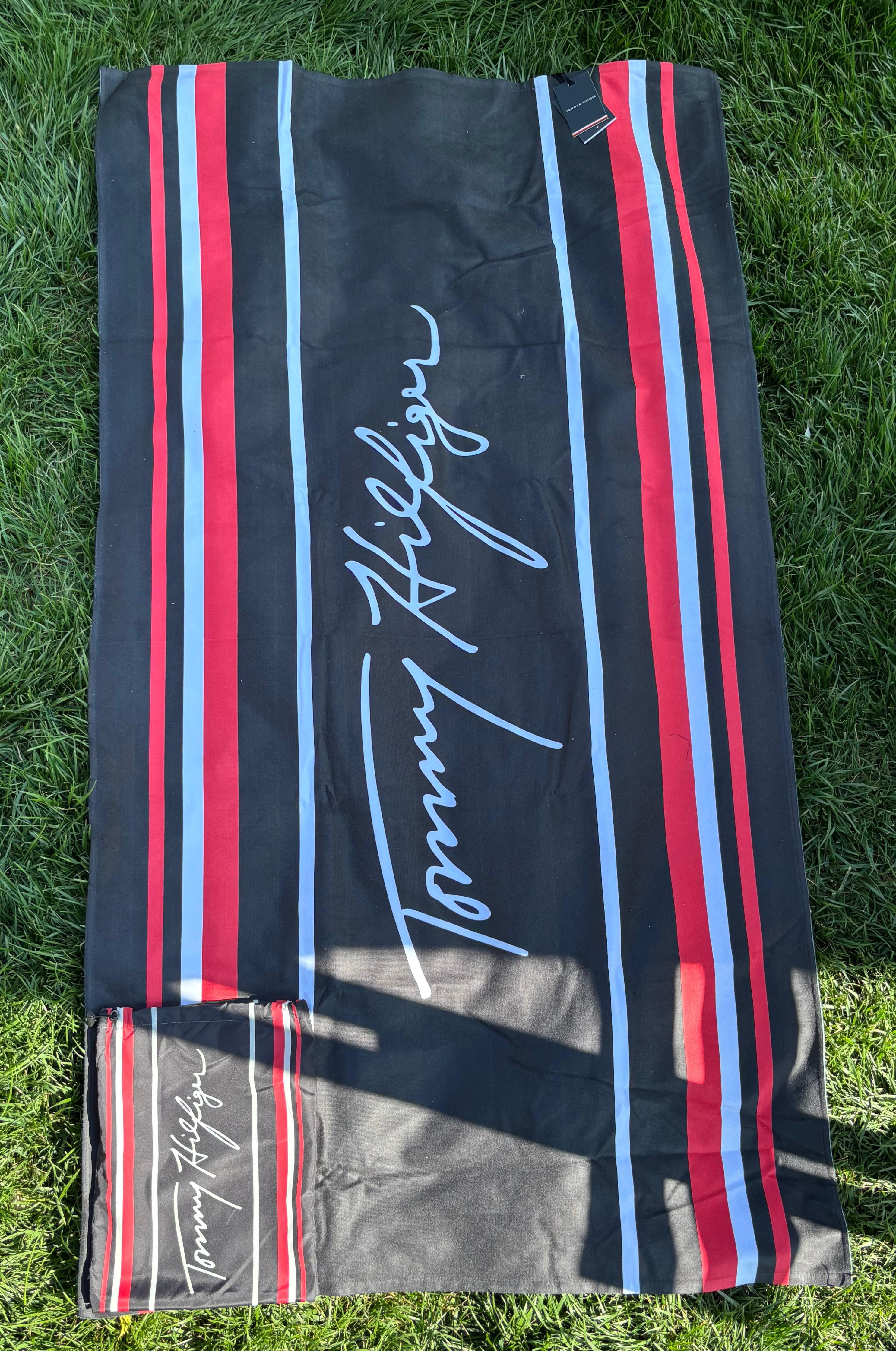 Tommy Hilfiger Lacivert Büyük Boy Taşıma Çantalı Plaj Havlusu