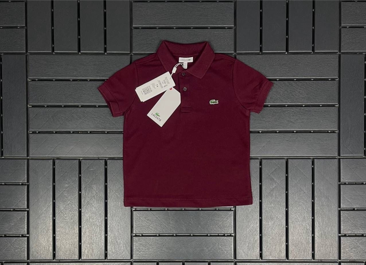 LACOSTE Polo Yaka Logo Detaylı Bordo Çocuk T-Shirt 80000