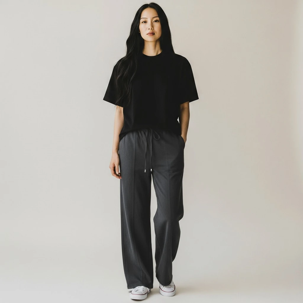 Berhani Beli Lastikli Siyah Kadın Pantolon YKM3104