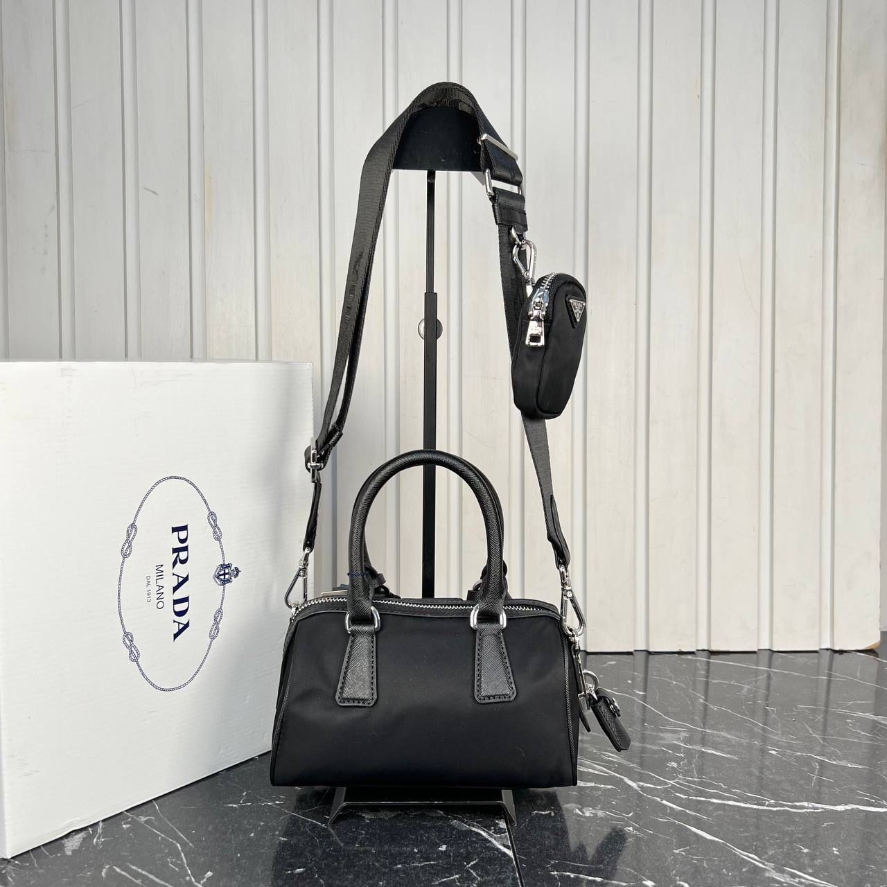 Prada Re-Nylon & Saffiano Crossbody Bag