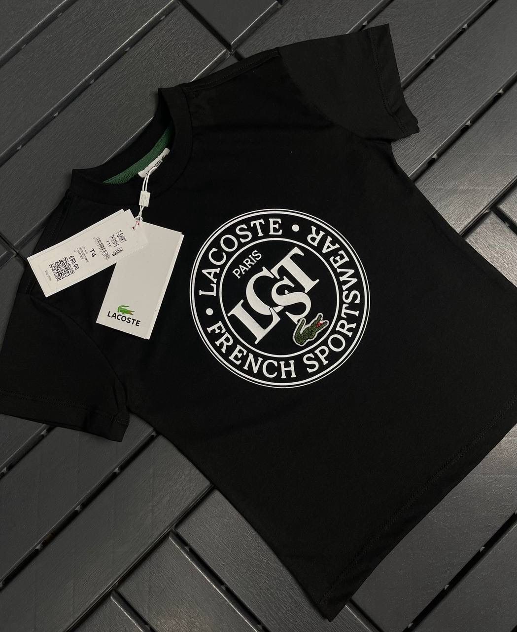 LACOSTE Baskı Detaylı Siyah Çocuk T-Shirt 81016