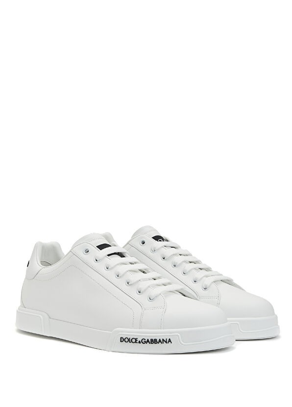 Dolce Gabbana Calfskin Nappa Portofine Sneakers Beyaz