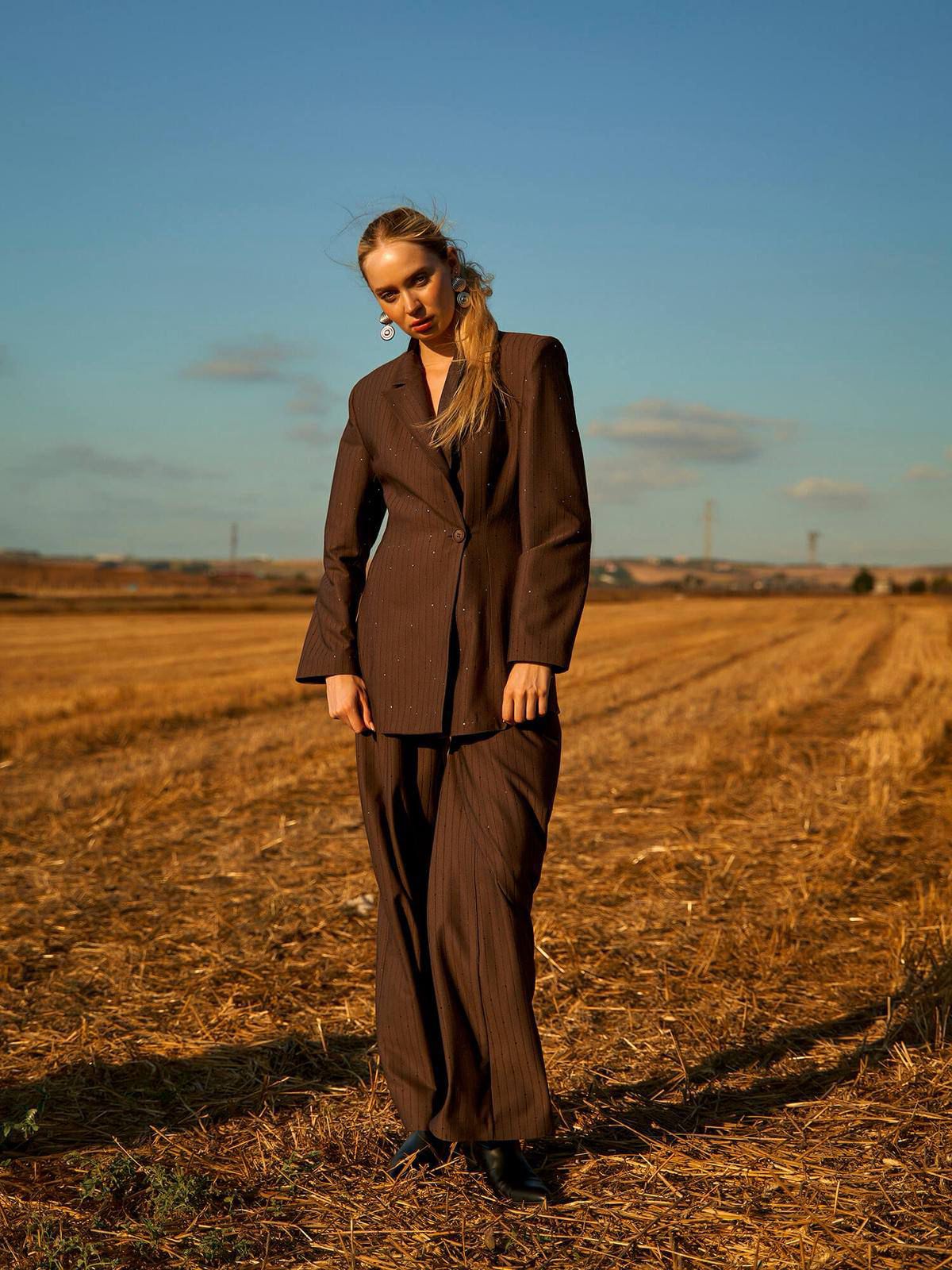 Berhani Pullu Kahverengi Kadın Takım 220575