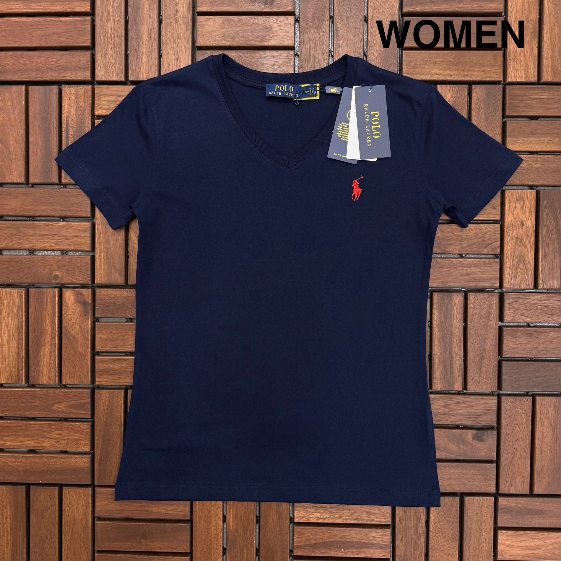 POLO Nakış Detaylı Lacivert Kadın T-Shirt BES167