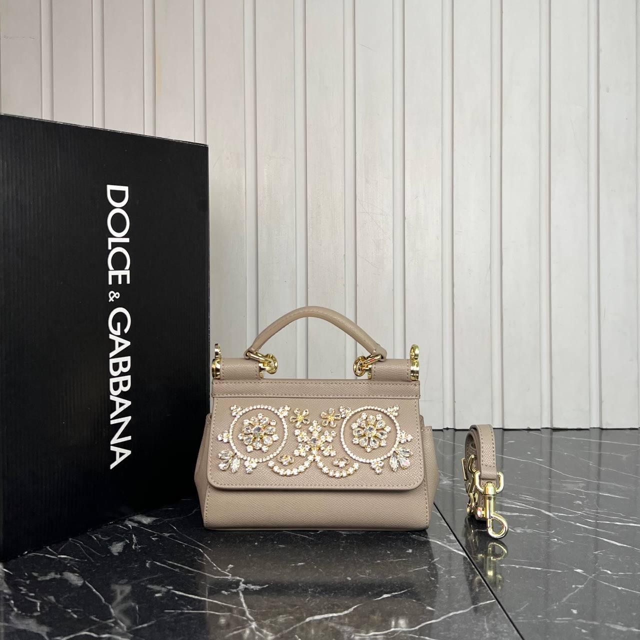 Dolce Gabbana Bej Sicily Bag Nano  19x12 cm 