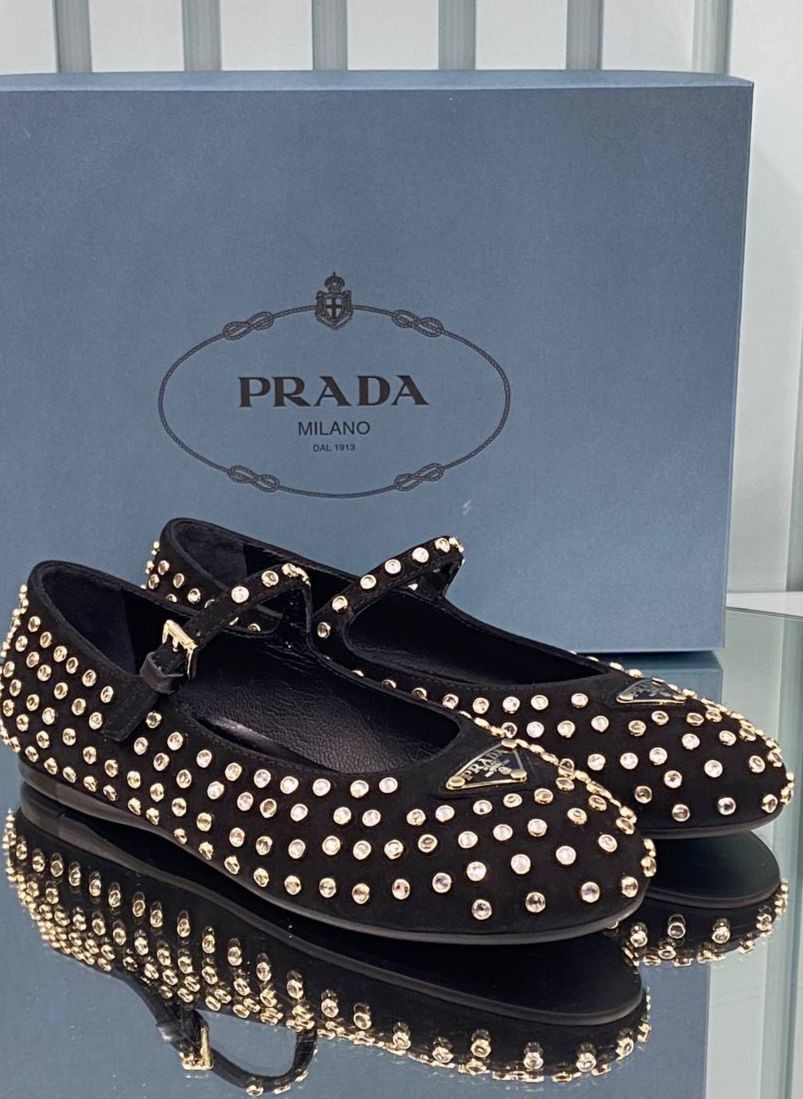 Prada Stone Ballerinas