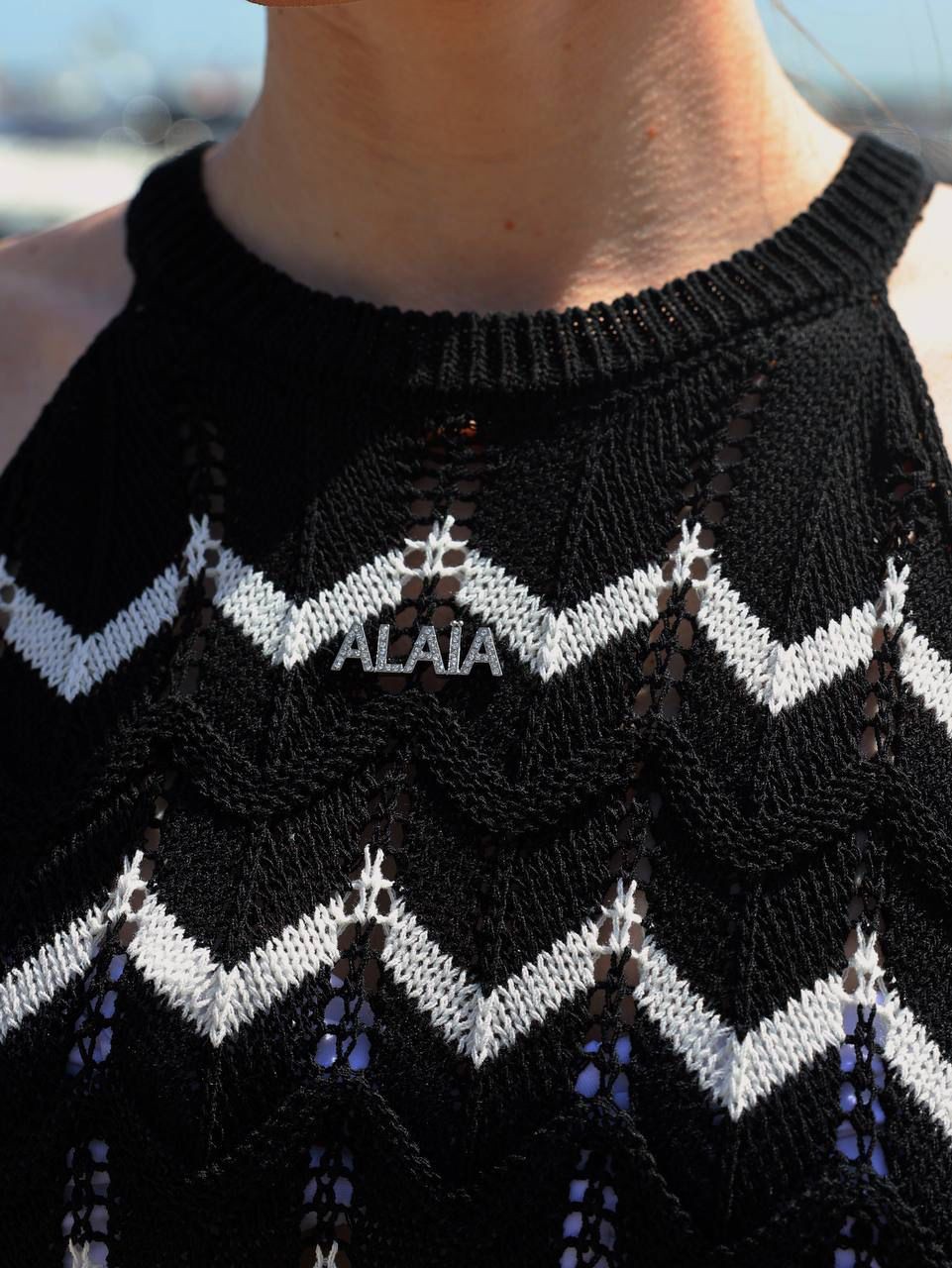 Alaia Logo Detaylı Siyah Kadın Elbise 13006