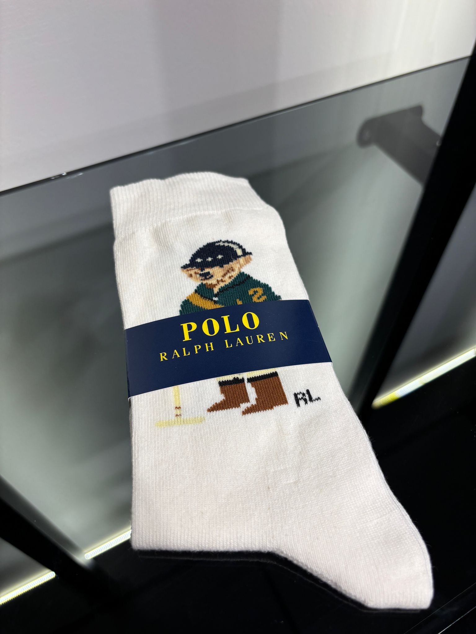 Polo Beyaz Unisex Uzun Çorap