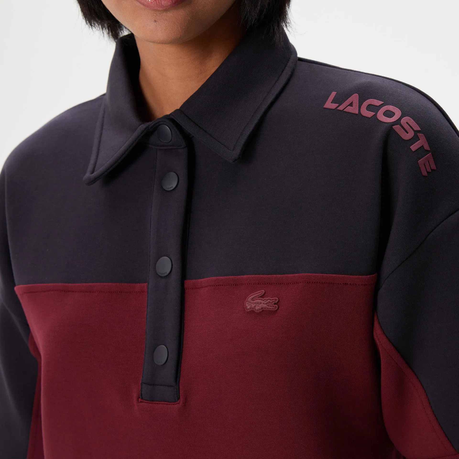 Lacoste Bordo Lacivert Mini Elbise Kadın