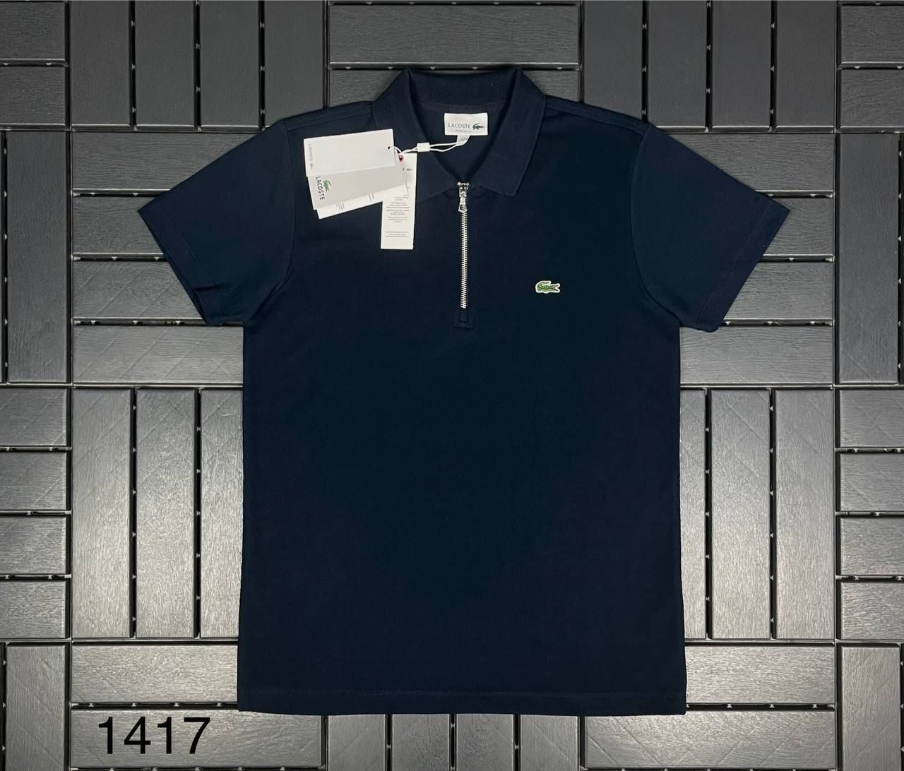 LACOSTE Fermuar Detaylı Polo Yaka Lacivert Erkek T-Shirt 1417