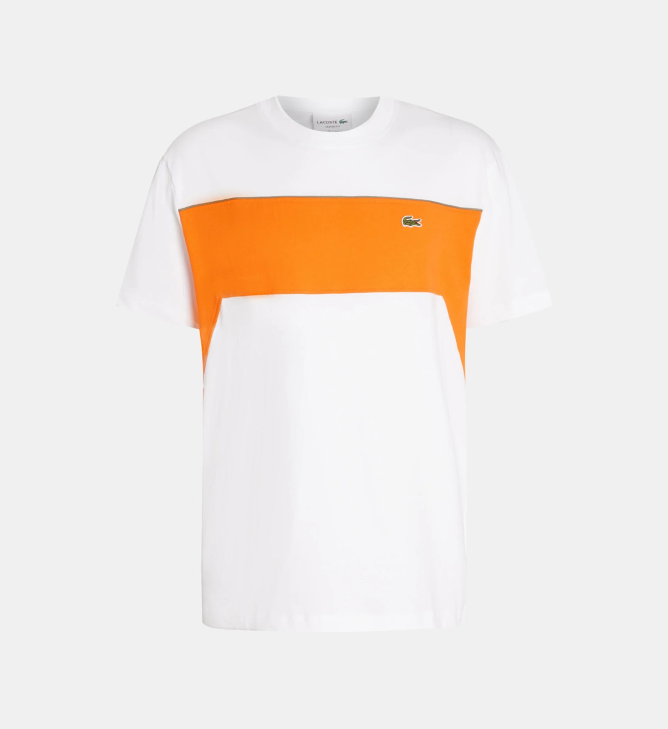 Lacoste Beyaz Turuncu Şerit Pike Kumaş Erkek shirt