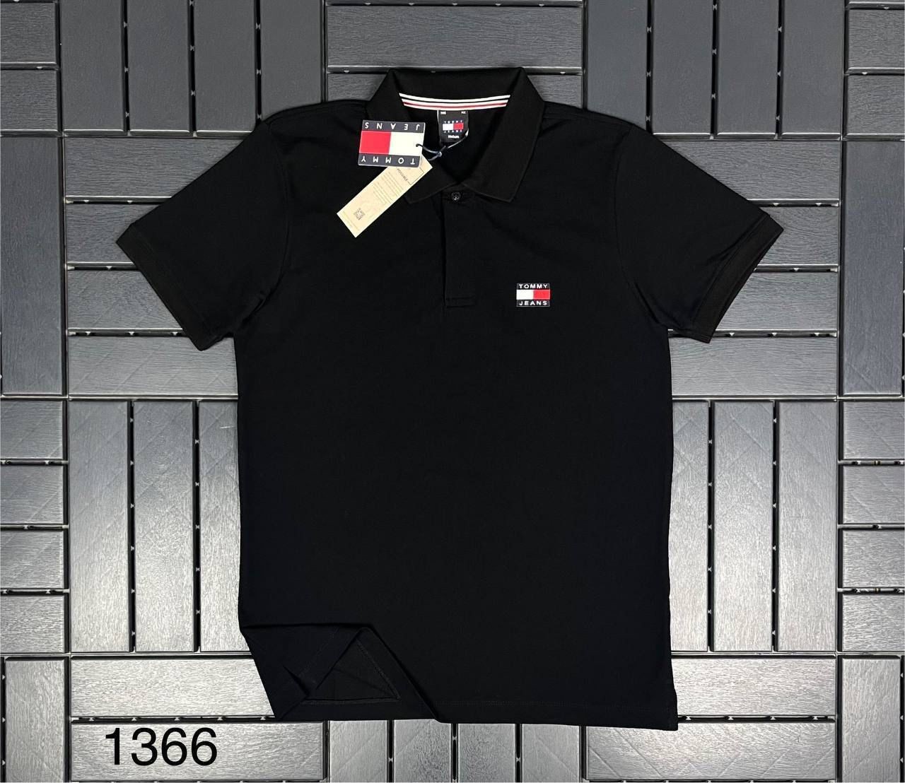 TOMMY HILFIGER POLO YAKA NAKIŞ DETAYLI SİYAH ERKEK T-SHIRT 1366