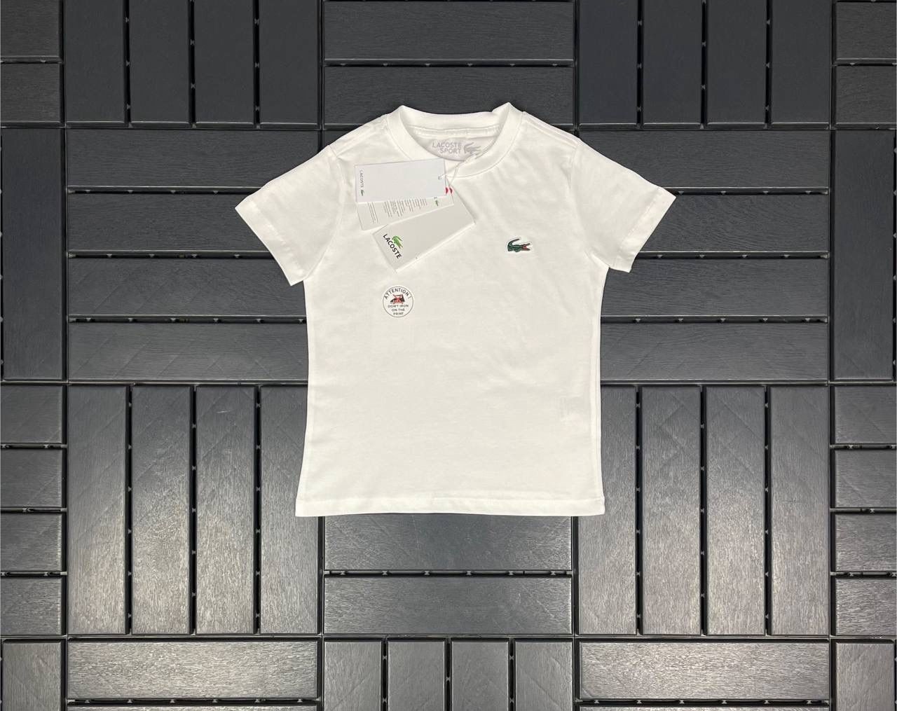 LACOSTE Logo ve Baskı Detaylı Beyaz Çocuk T-Shirt 81018