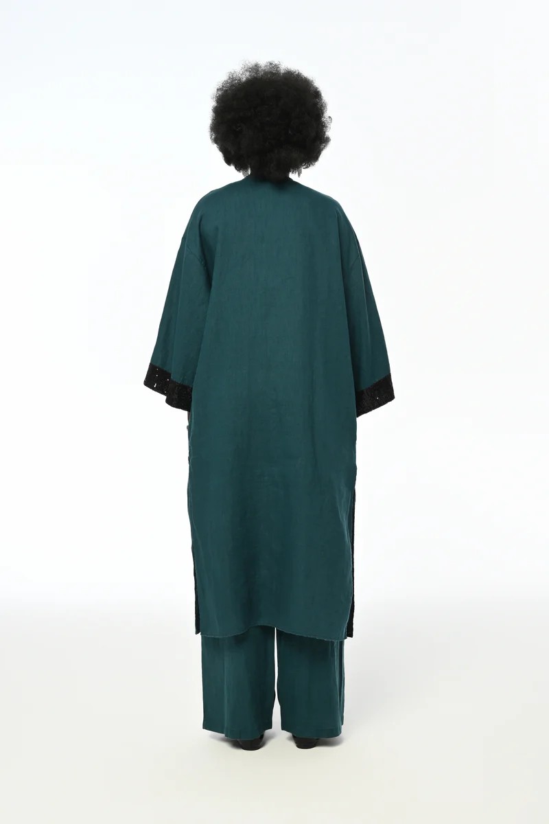 Berhani Petrol Yeşili Kimono 38818