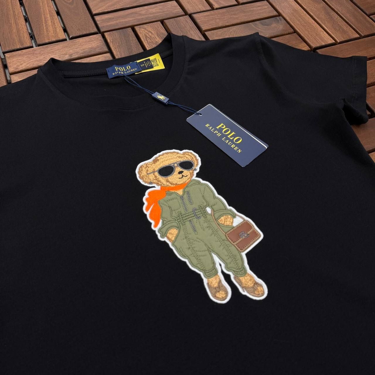 POLO Ayıcık Detaylı Siyah Kadın T-Shirt BES77