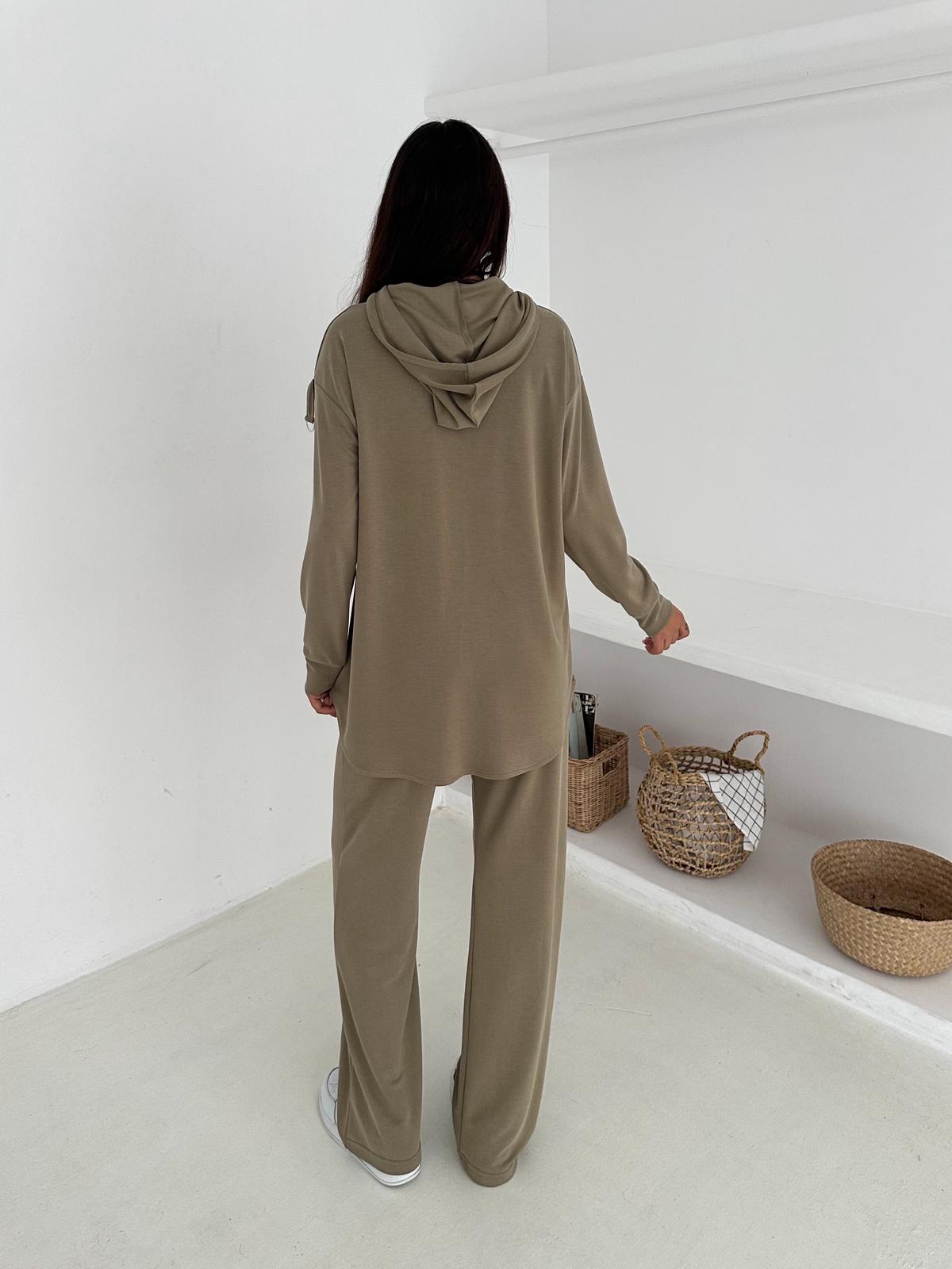 Berhani Modal Kumaş Toka Detaylı Bej Kadın Takım YKM31180