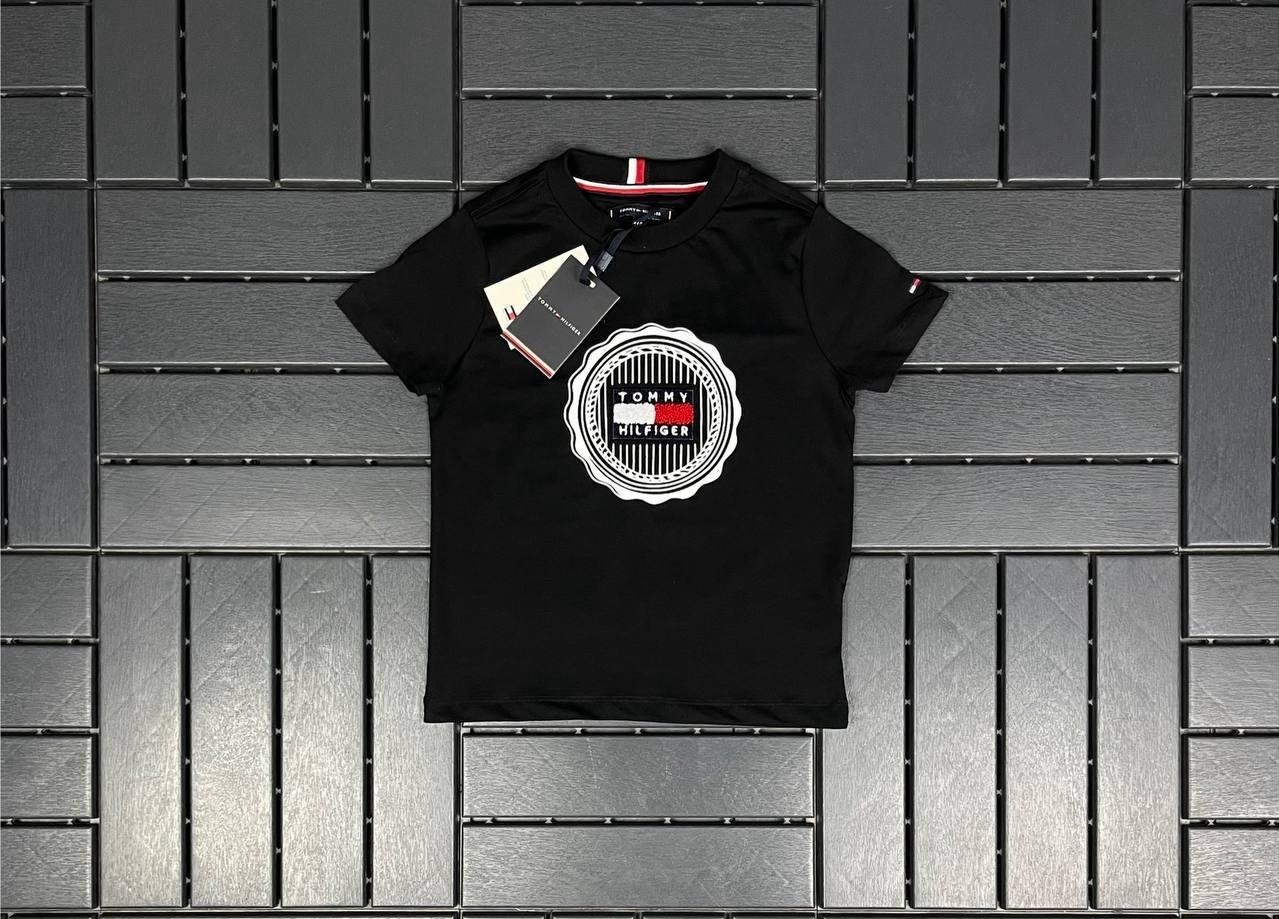 TOMMY HILFIGER Nakış Detaylı Siyah Çocuk T-Shirt 81010