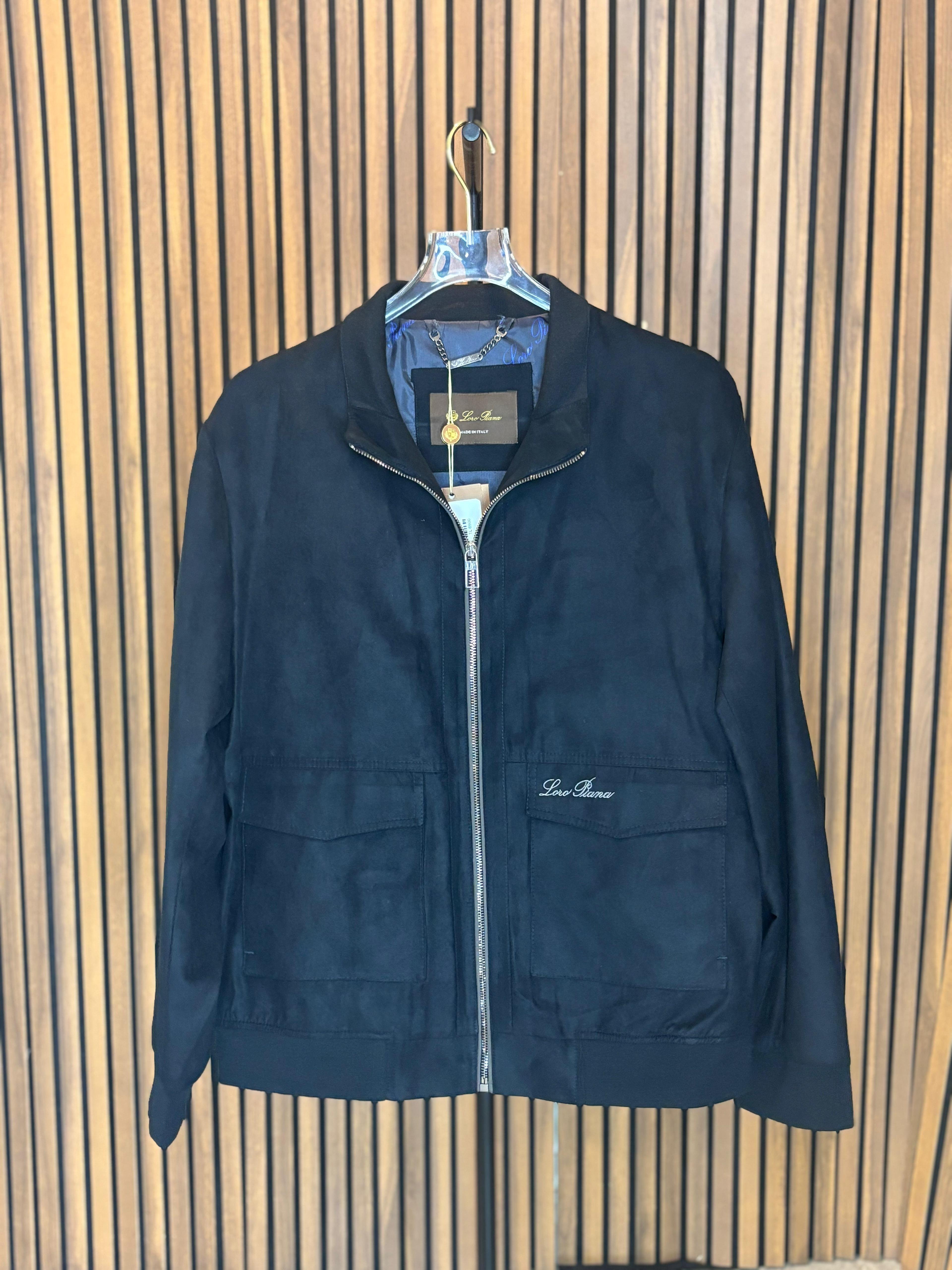 LORO PIANA Lacivert Süet Erkek Ceket