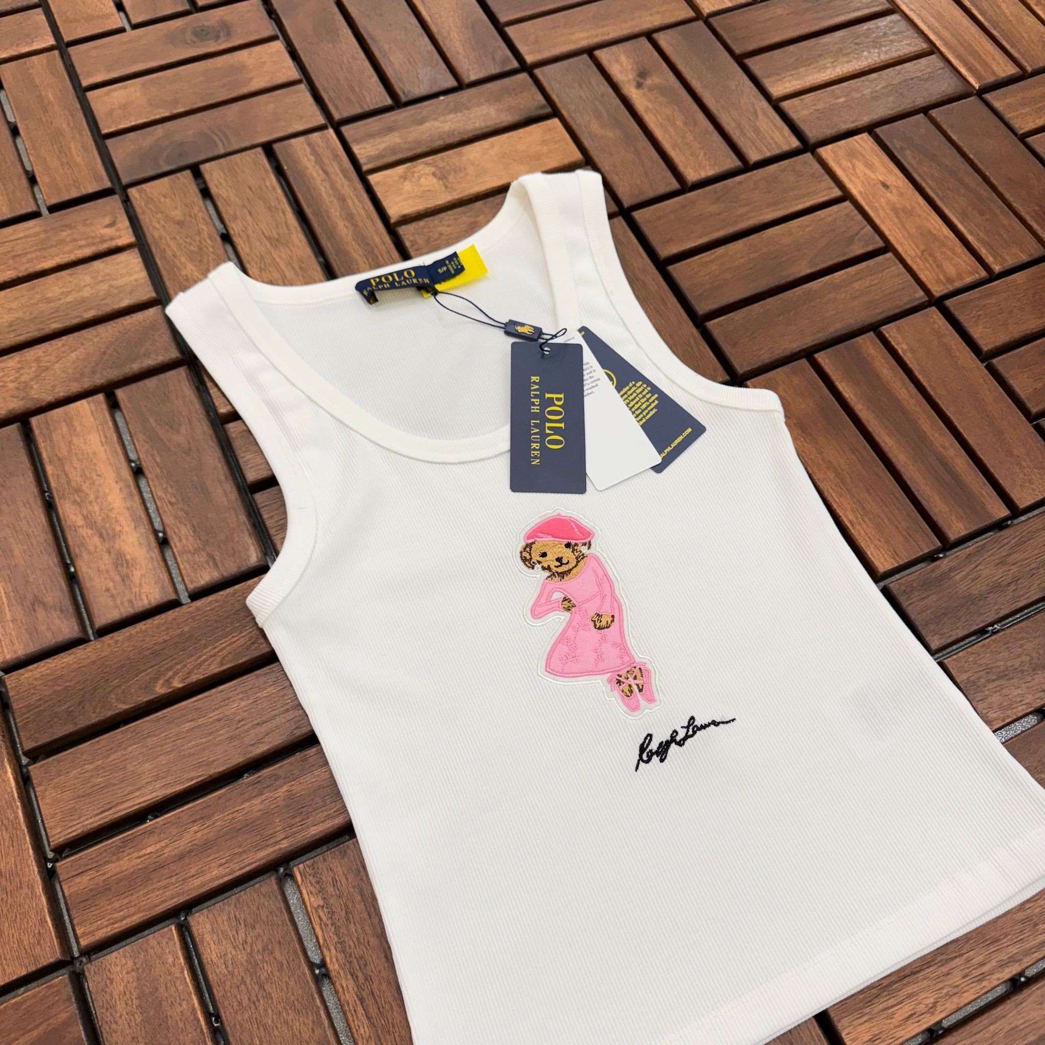 POLO Ayıcık Detaylı Beyaz Kadın Atlet BES159
