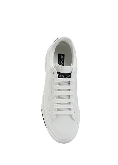 Dolce Gabbana Calfskin Nappa Portofine Sneakers Beyaz