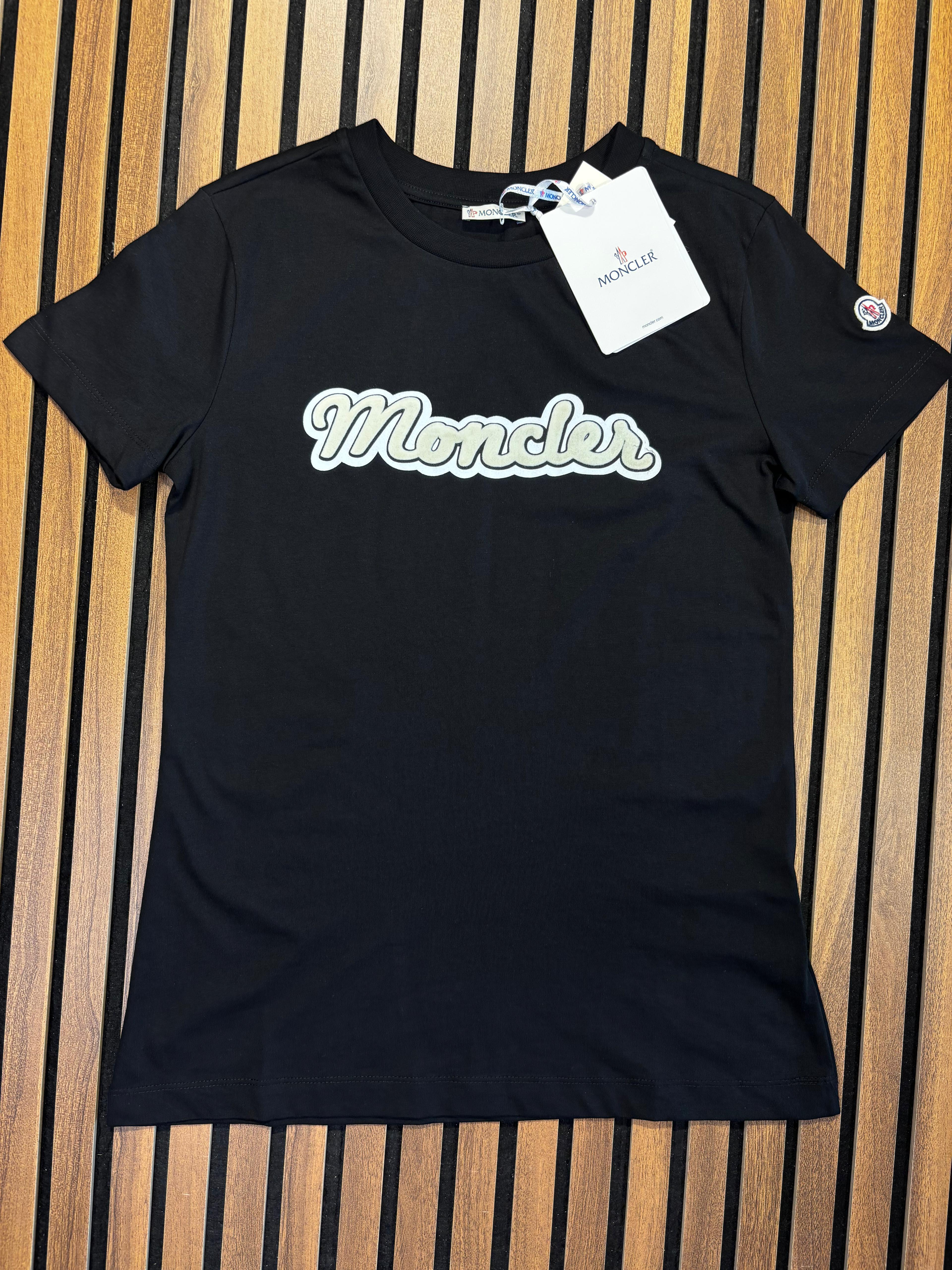 MONCLER Baskı Detaylı Siyah Kadın T-Shirt 2578