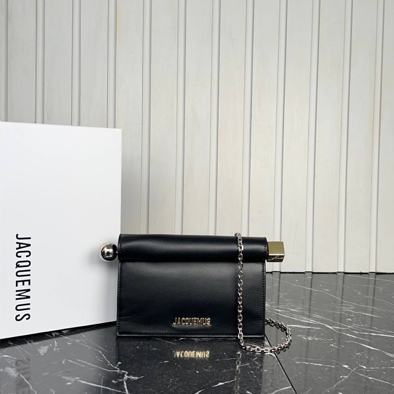 Jacquemus Siyah Le Rond Carre Clutch Small 19.5x13 cm 