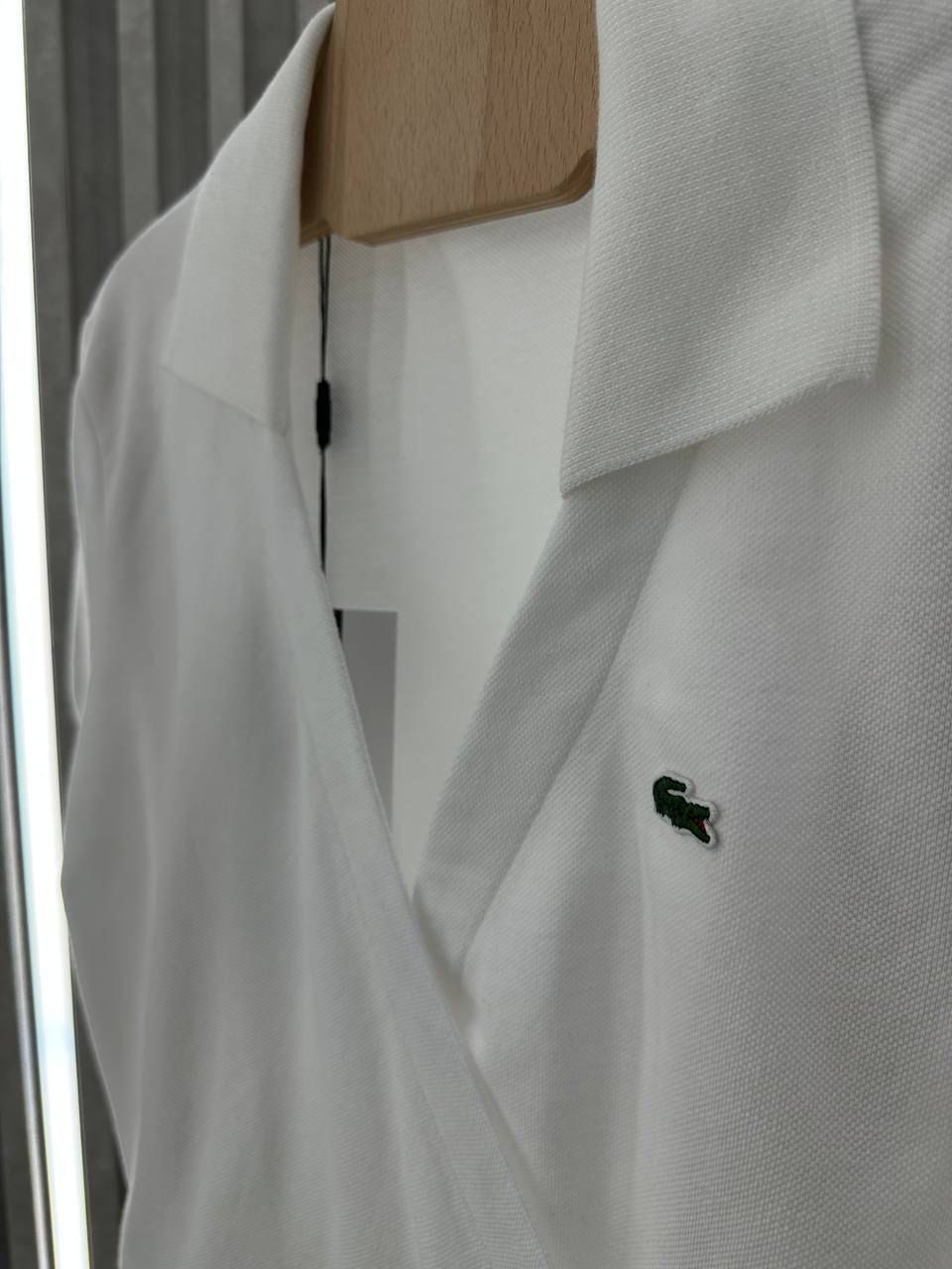 LACOSTE Polo Yaka Logo ve İp Detaylı Beyaz Kadın T-Shirt 3025