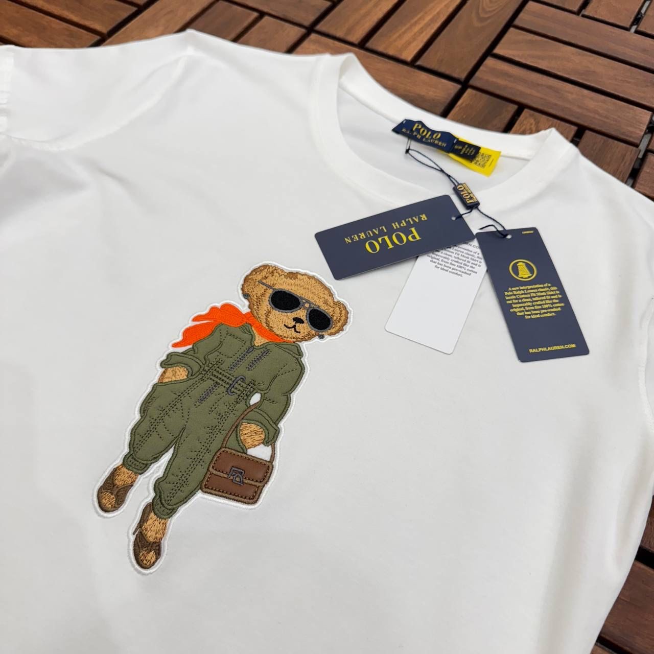 POLO Ayıcık Detaylı Beyaz Kadın T-Shirt BES77