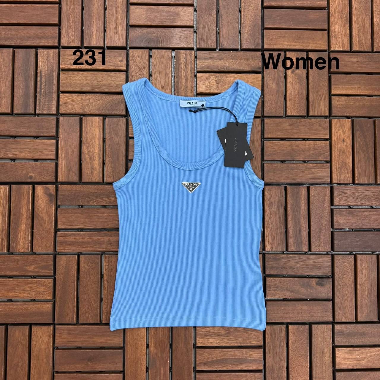 PRADA Metal Logo  Detaylı Mavi Kadın Atlet BES169
