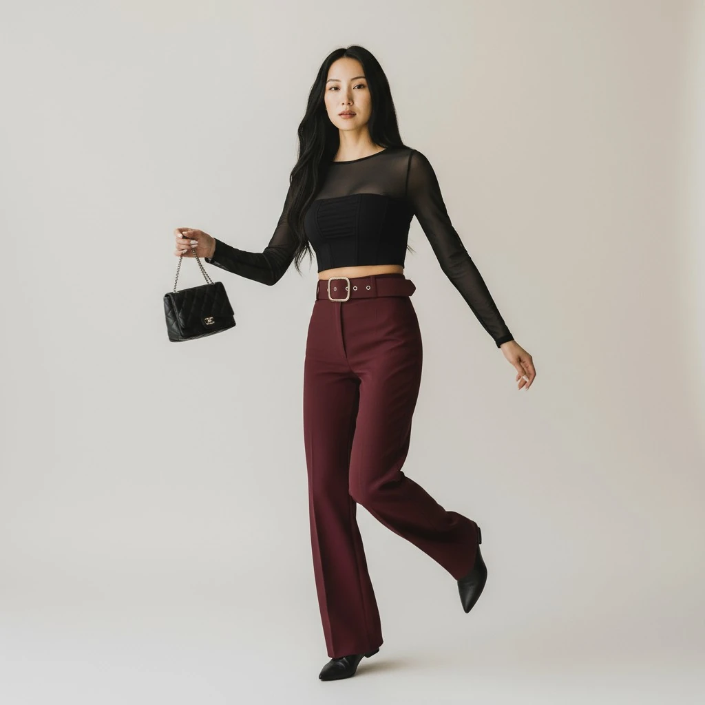 Berhani Likralı Bol Paça Palazzo Kahve Kadın Pantolon 9010