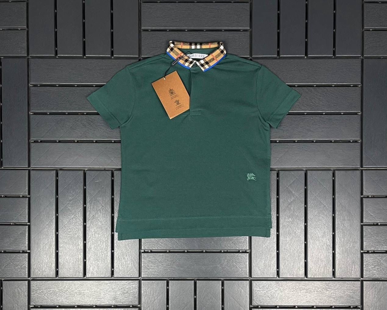 BURBERRY Polo Yaka Yeşil Çocuk T-Shirt 80004