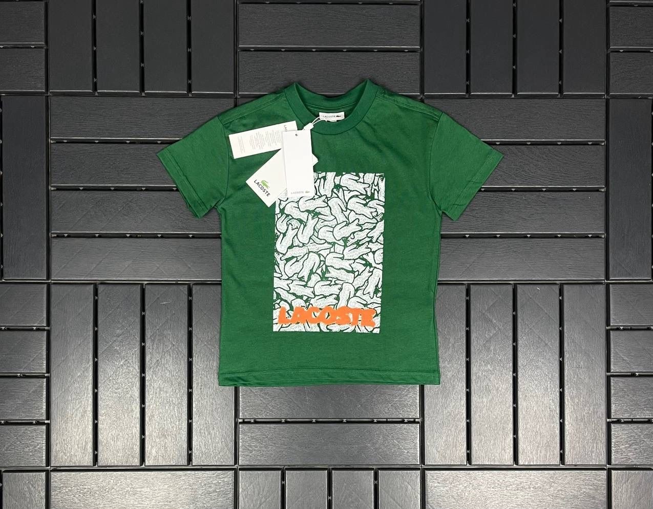 LACOSTE Baskı Detaylı Yeşil Çocuk T-Shirt 81015