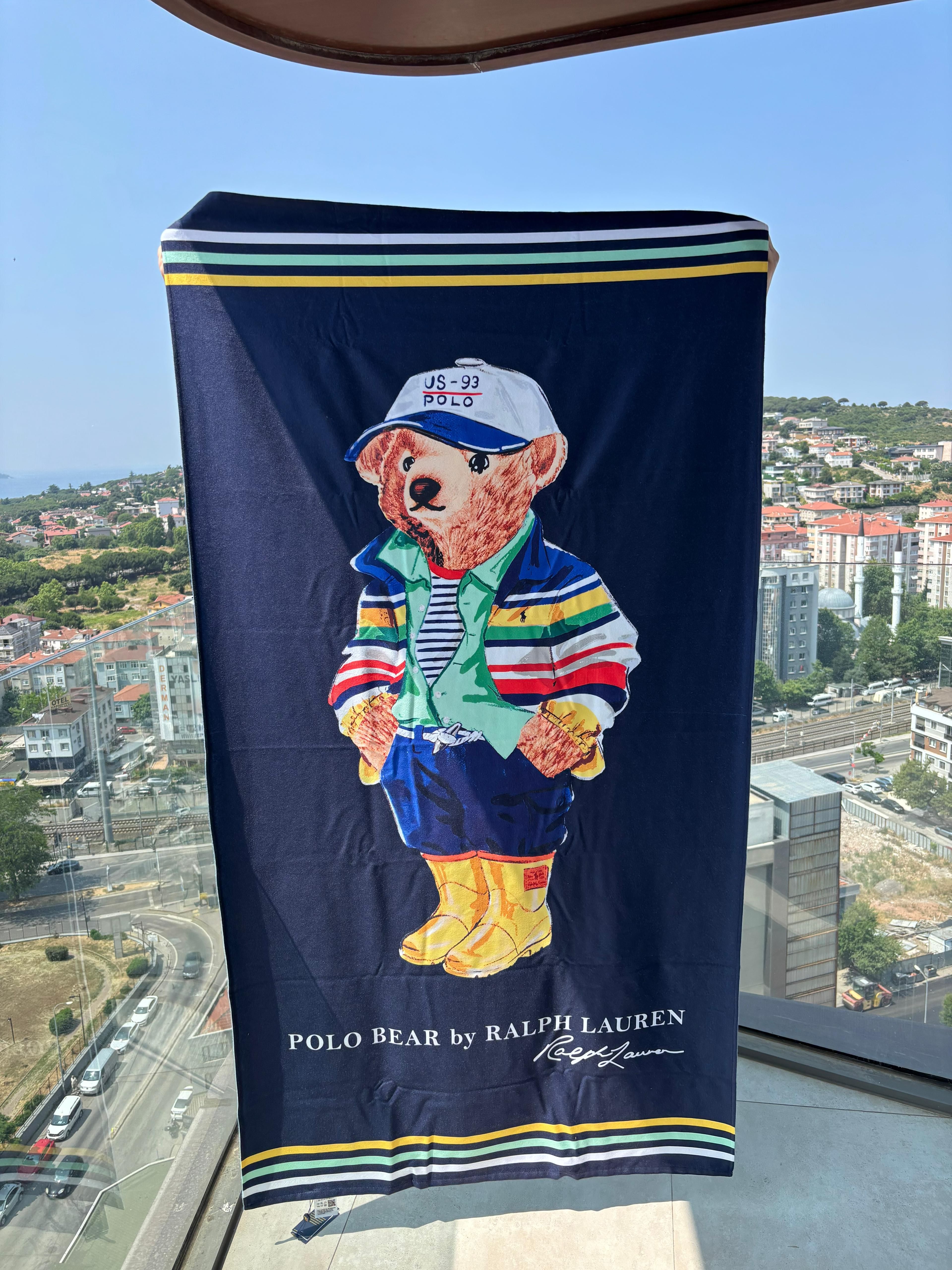 Polo Ralph Lauren Lacivert Büyük Boy Taşıma Çantalı Plaj Havlusu