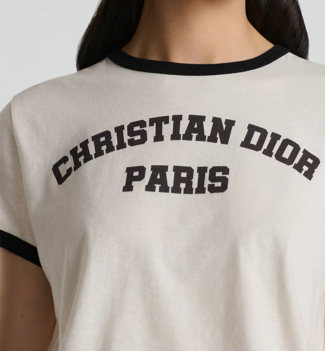 Dior Baskılı Kadın Beyaz T-shirt
