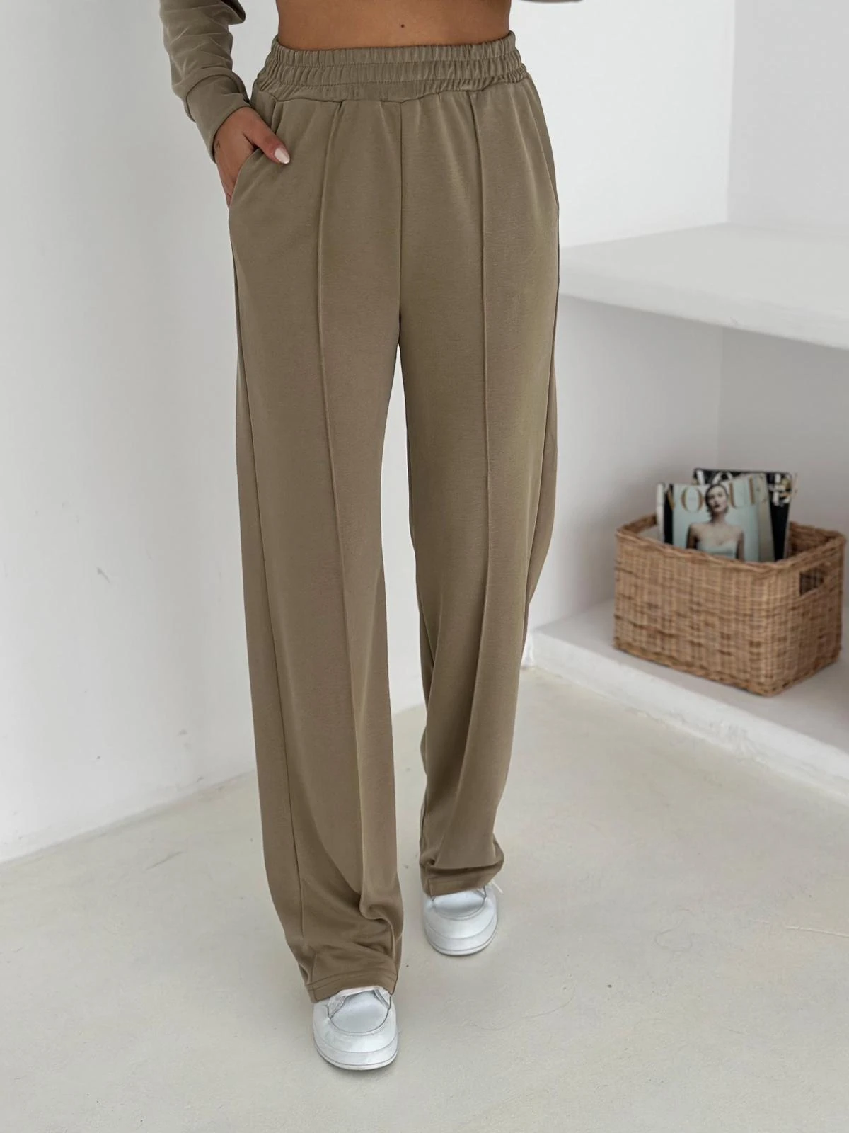 Berhani Modal Kumaş Toka Detaylı Bej Kadın Takım YKM31180