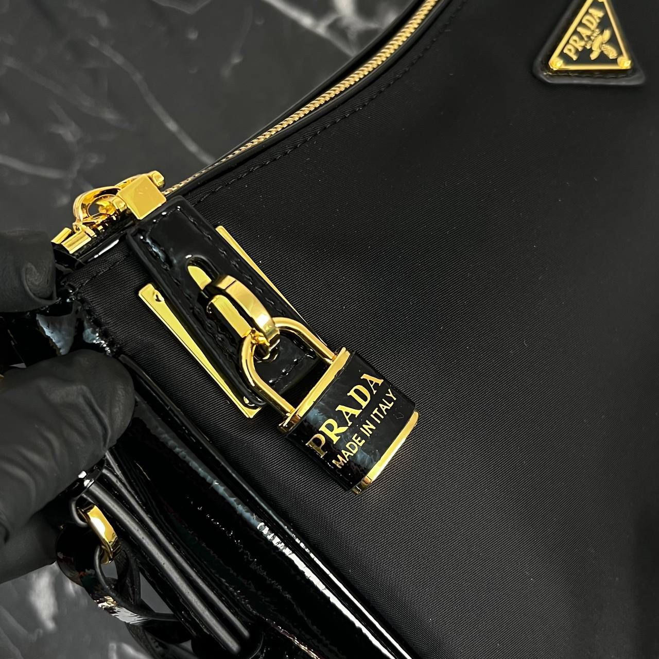 Prada Aimee Re-Nylon Bag with Padlock