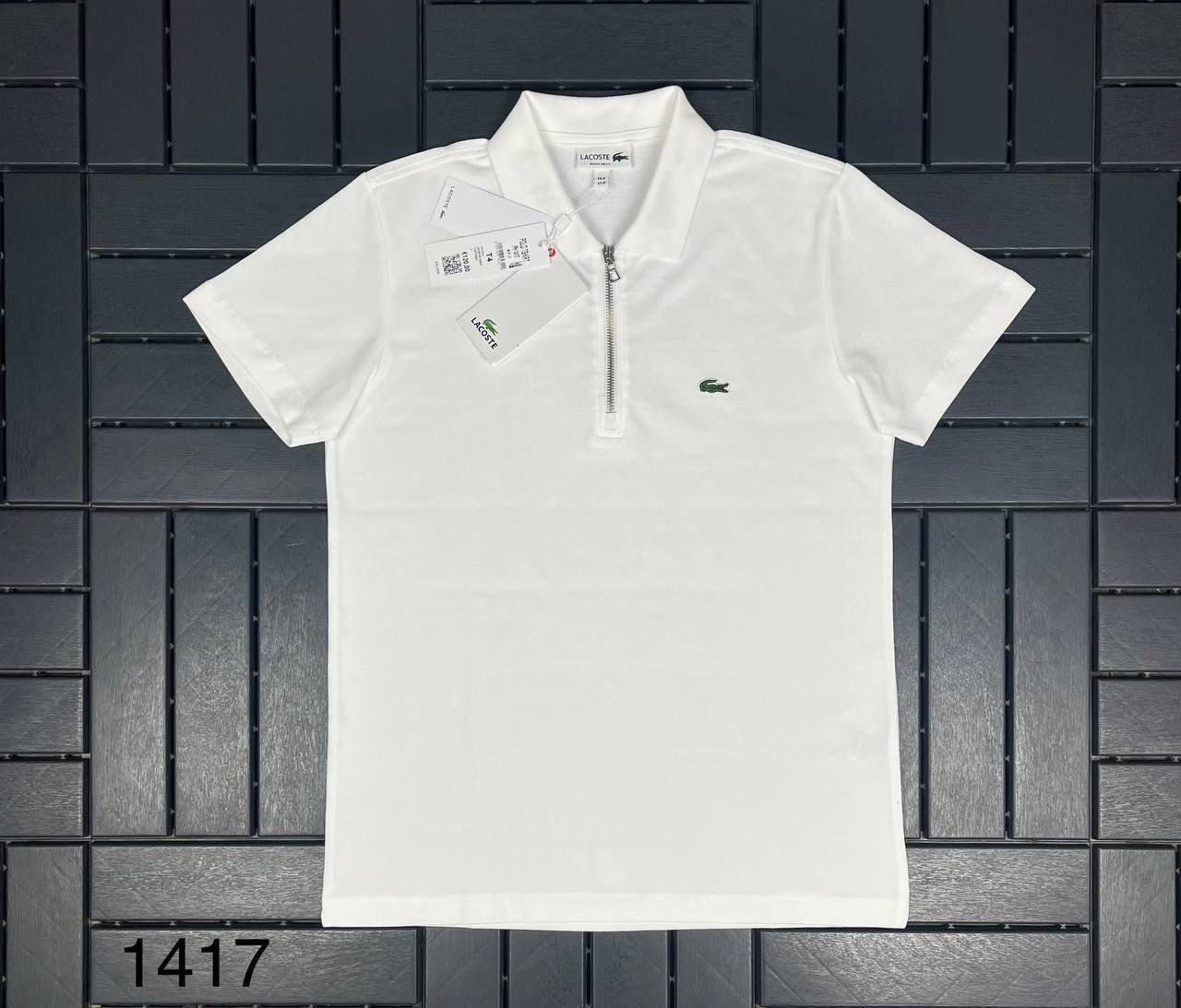 LACOSTE Fermuar Detaylı Polo Yaka Beyaz Erkek T-Shirt 1417