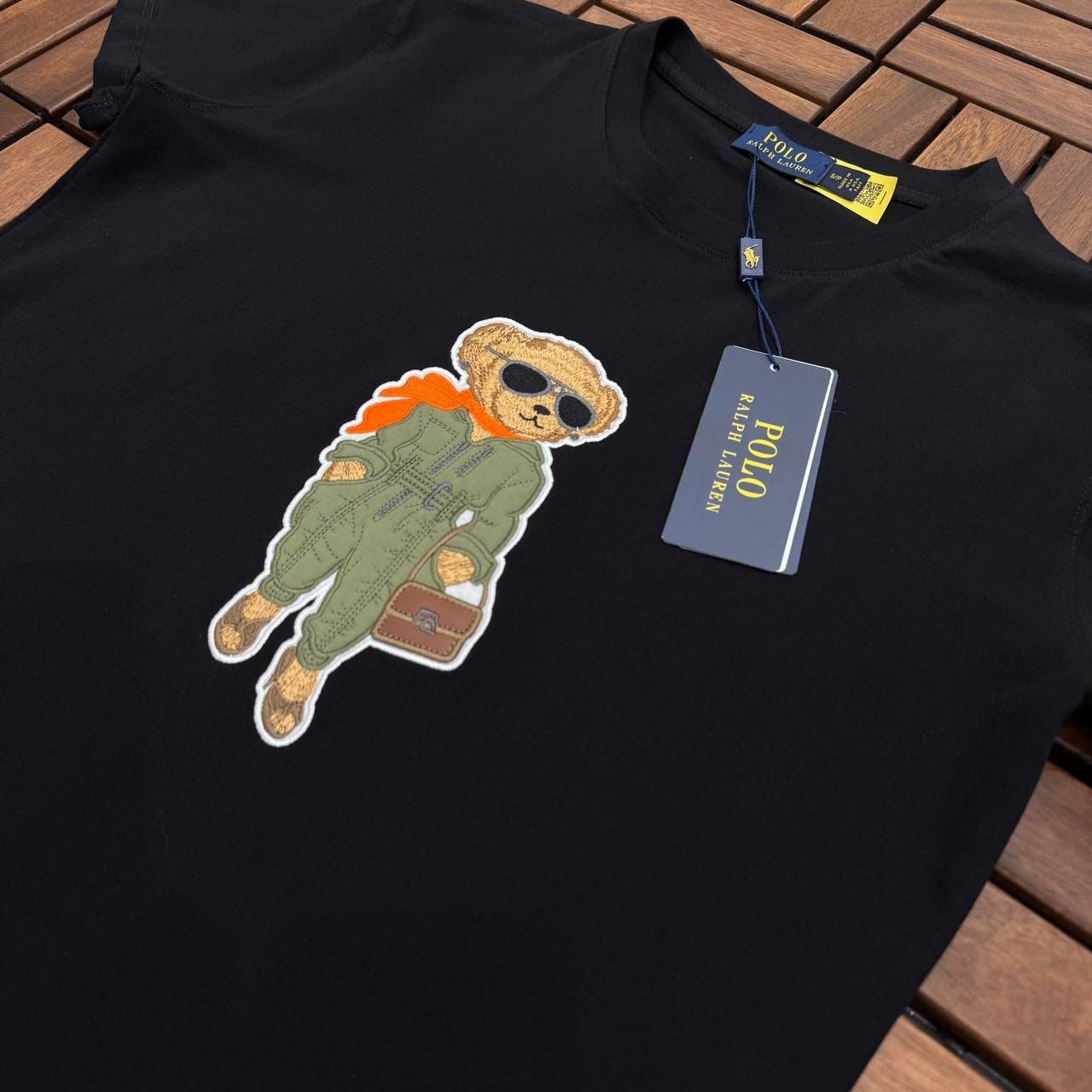 POLO Ayıcık Detaylı Siyah Kadın T-Shirt BES77