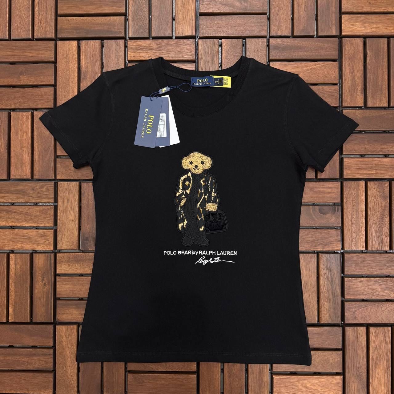 POLO RALPH LAUREN Ayıcık Baskılı Siyah Kadın T-Shirt ES106