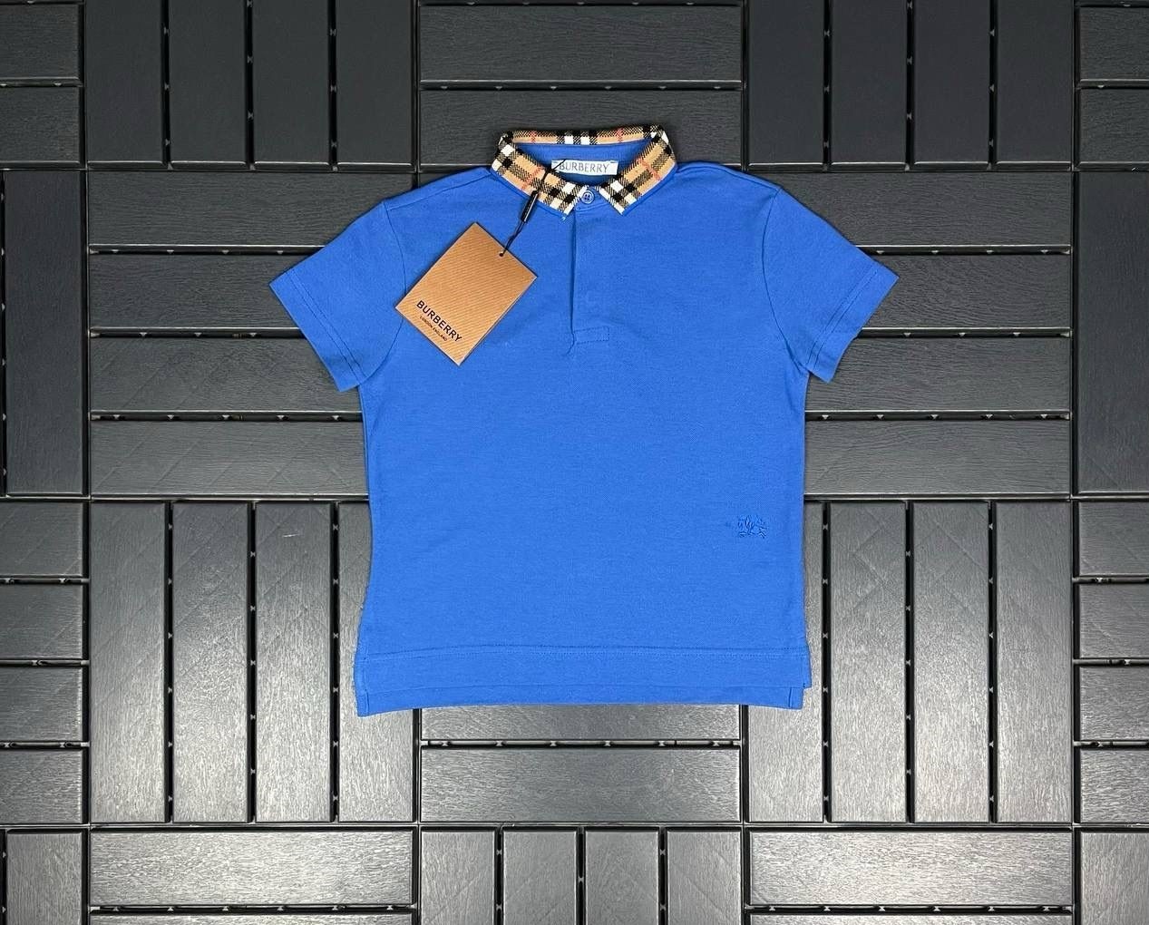 BURBERRY Polo Yaka Mavi Çocuk T-Shirt 80004